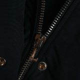 Original Stirling thickened warm mid-length women's Parka Fur down jacket dark blue 01