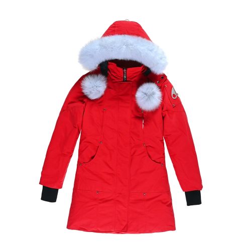 Original Stirling thickened warm mid-length women's Parka Fur down jacket red 01