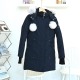 Original Stirling thickened warm mid-length women's Parka Fur down jacket dark blue 01