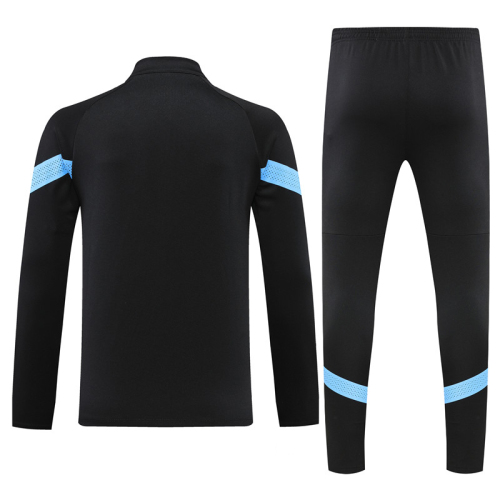 adult Olympique de Marseille 2022-2023 Mens Soccer Jersey Quick Dry Casual long Sleeve trousers suit black