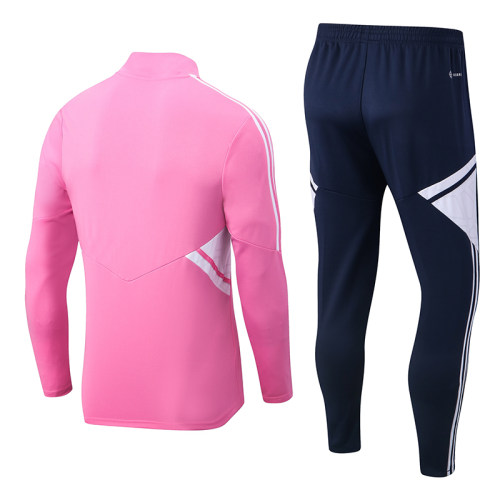 adult Olympique Lyonnais 2022-2023 Mens Soccer Jersey Quick Dry Casual long Sleeve trousers suit pink