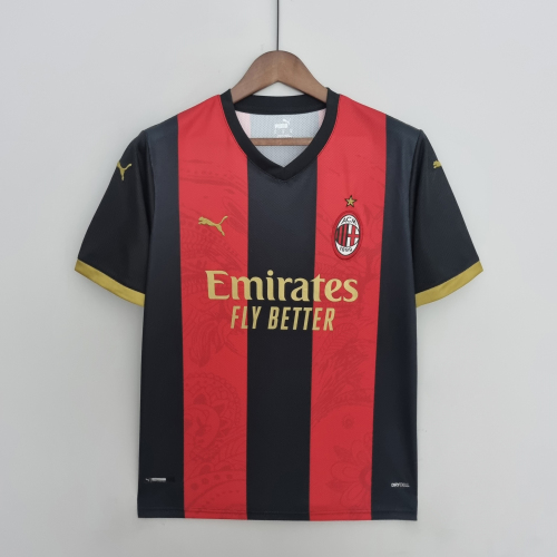 Puma adult AC milan special edition 2022-2023 Mens Soccer Jersey Casual Short Sleeve T-Shirt black red