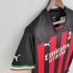 adult AC milan home 2022-2023 Mens Soccer Jersey Casual Short Sleeve T-Shirt red black