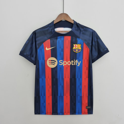 adult FC Barcelona home 2022-2023 Mens Soccer Jersey Casual Short Sleeve T-Shirt red blue