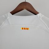 adult FC Barcelona third away 2022-2023 Mens Soccer Jersey Casual Short Sleeve T-Shirt light grey red blue