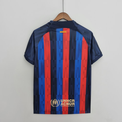adult FC Barcelona home 2022-2023 Mens Soccer Jersey Casual Short Sleeve T-Shirt red blue