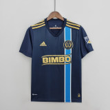 adult Philadelphia Union home 2022-2023 Mens Soccer Jersey Casual Short Sleeve T-Shirt dark blue