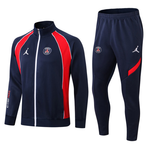 Jordan adult Paris Saint-Germain F.C. 2022 Mens Soccer Jersey Casual  jacket set sapphire red