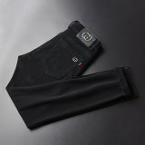 men's Washed Regular fit Jeans black Q9207#