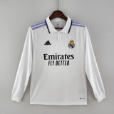 Adidas adult Real Madrid CF home 2022-2023 Mens Soccer Jersey Casual Long sleeve T-shirt white