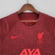 Nike adult Liverpool F.C. 2022-2023 Mens Soccer Jersey Training Suit Casual Short Sleeve T-Shirt dark red
