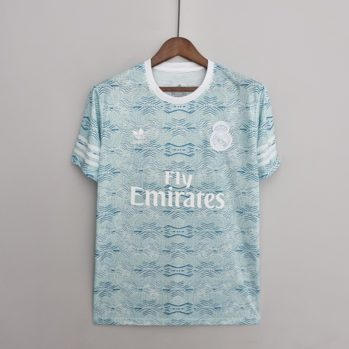 Adidas adult Real Madrid CF Special Edition 2022-2023 Mens Soccer Jersey Casual Short Sleeve T-Shirt light blue