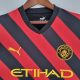 Puma adult Manchester City F.C. away 2022-2023 Mens Soccer Jersey Casual Short Sleeve T-Shirt black red