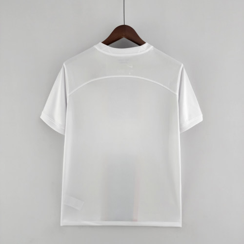 adult Paris Saint-Germain F.C. away 2022-2023 Mens Soccer Jersey Casual Short Sleeve T-Shirt white blue