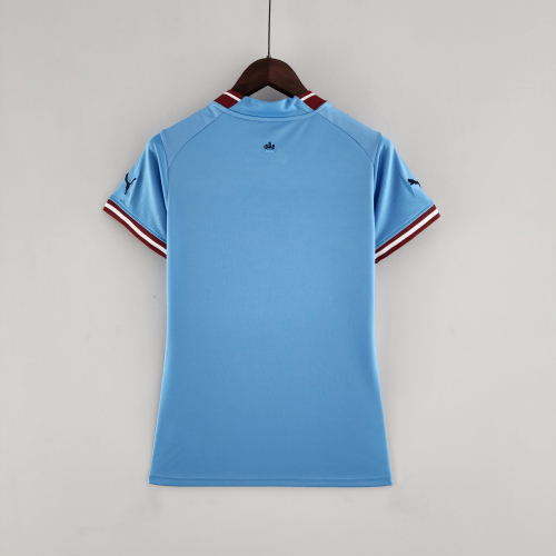 Puma adult Manchester City F.C. home 2022-2023 Womens Soccer Jersey Casual Short Sleeve T-Shirt blue