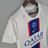 Nike adult Paris Saint-Germain F.C. away 2022-2023 Womens Soccer Jersey Casual Short Sleeve T-Shirt white blue