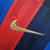 Nike adult FC Barcelona home 2022-2023 Womens Soccer Jersey Casual Short Sleeve T-Shirt blue red