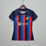 Nike adult FC Barcelona home 2022-2023 Womens Soccer Jersey Casual Short Sleeve T-Shirt blue red