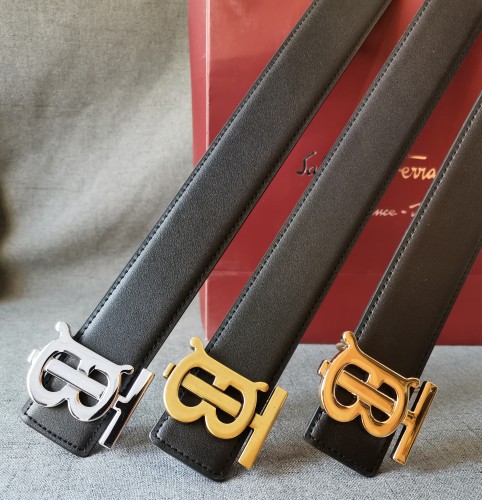 men's Genuine leather slide buckle Belt 3.5cm