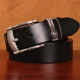 men's Genuine leather retro pin buckle Belt black