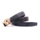 men's Genuine leather slide buckle Belt black 3.8cm