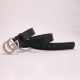 women's Matte leather slide buckle Belt