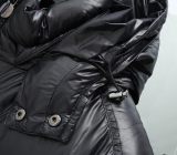 adult winter thickened warm hooded down jacket black