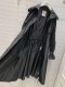 adult autumn women's long hooded windbreaker black