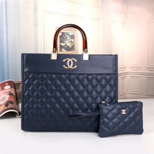 Chanel Deauville Tote Shopping Bag Quilted 8010