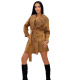 Signature Double Face thickened Short Wrap lapel lace-up trench Coat Y71310