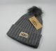 women's Ribbed Fur Pom Knit Cap Cuffed Beanie Winter Soft Warm 028