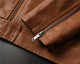 Autumn And Winter Men's Leather Jacket Brown