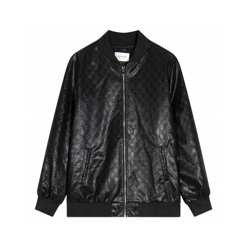 Autumn And Winter Men's Leather Jacket Black