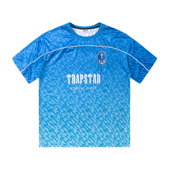adult Monogram men's Football Jersey Short-sleeved T-shirt blue 610