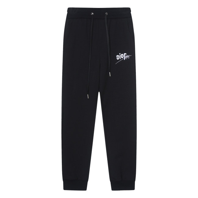 Baggy Cinch Bottom Lounge Pants Drawstring Casual Sweatpants with Pockets Embroidery Logo Black 670