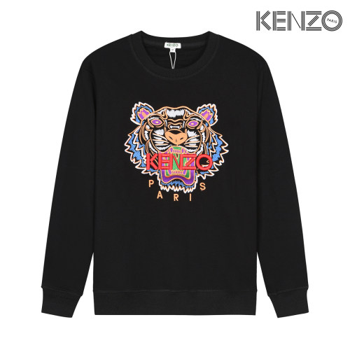 Autumn and Winter Adult Cotton Embroidery logo casual Long sleeves Crew neck sweatshirt Black 02122