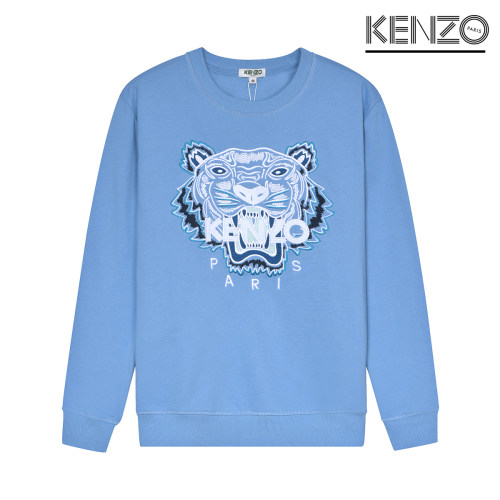 Autumn and Winter Adult Cotton Embroidery logo casual Long sleeves Crew neck sweatshirt Blue 02116