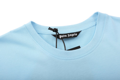 Summer adult casual Prints Logo Short sleeves T-shirt Light blue 3101