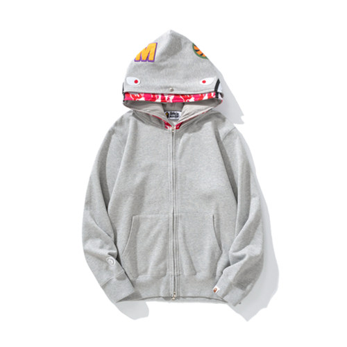 ABC Camo Shark Wide Fit Full Zip Double Hoodie Gray