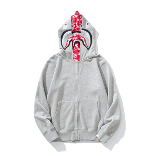 ABC Camo Shark Wide Fit Full Zip Double Hoodie Gray