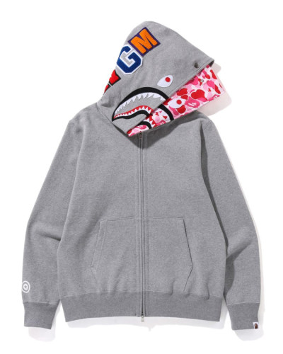 ABC Camo Shark Wide Fit Full Zip Double Hoodie dark Gray