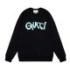 Autumn and Winter Adult unisex Lettering logo casual Long sleeves Crew neck sweatshirt Black 2017