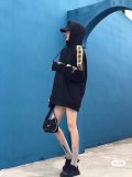 Autumn and Winter Adult Knitted cotton casual Long sleeves hoodie Black 650
