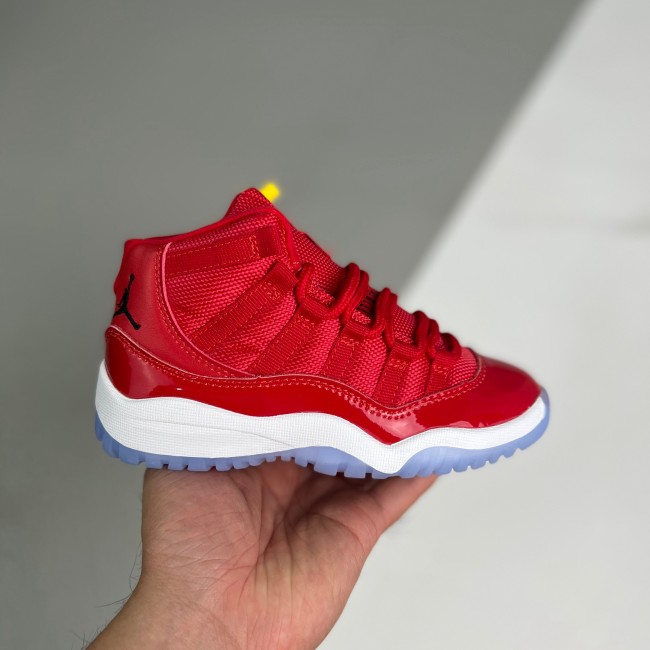 AJ11 unc kids High top basketball shoes red