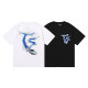Summer Loose casual logo print Unisex Cotton short sleeved T-shirt Black 1016