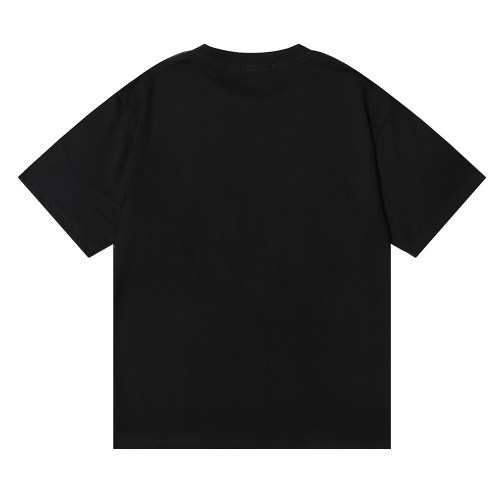 Summer casual logo print Unisex high quality Cotton short sleeved T-shirt Black 1010