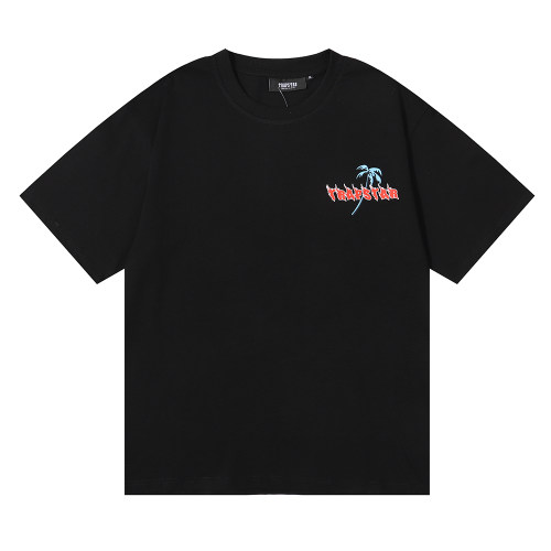 Summer casual logo print Unisex Cotton short sleeved T-shirt Black 1018
