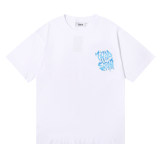 Summer Loose casual logo print Unisex high quality Cotton short sleeved T-shirt White 1013
