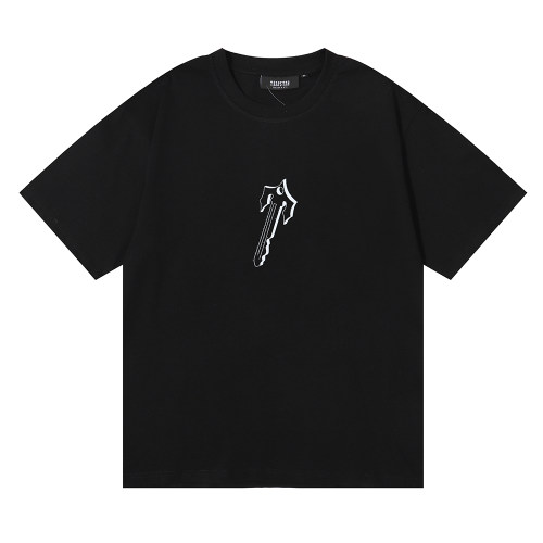 Summer casual logo print Unisex Cotton short sleeved T-shirt Black 1026