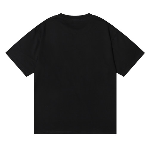 Summer casual logo print Unisex Cotton short sleeved T-shirt black 1023